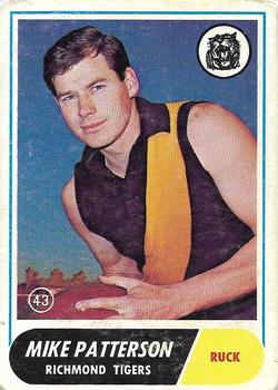 1969 Scanlens VFL #43 Mike Patterson Front